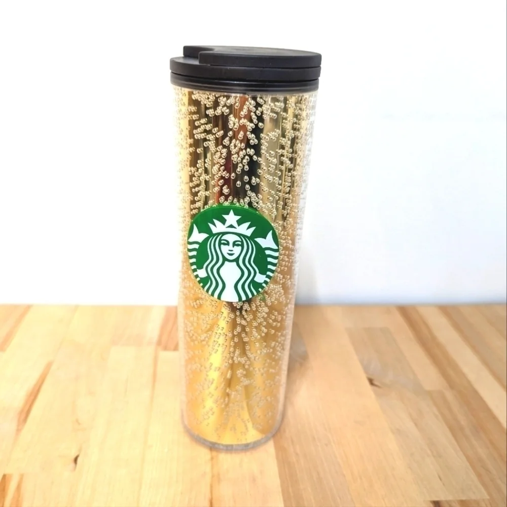 Starbucks limited edition Bubbly Tumbler Tall Thin Champagne Gold Metallic 2020